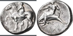 Kalabrien: Tarentum: AR Nomos, ca. 272-240 v. Chr., 7,81 g, sehr schön.
 [taxed under margin system]