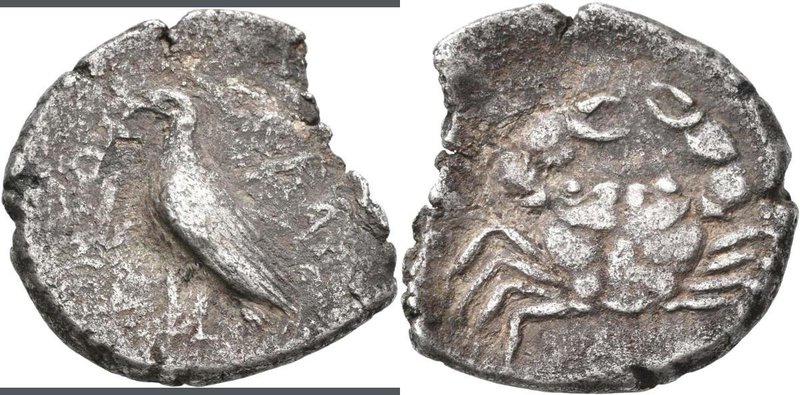Sizilien - Städte: Akragas/Agrigento: AR-Stater, ca. 510-472 v. Chr., 7,75 g, Ra...