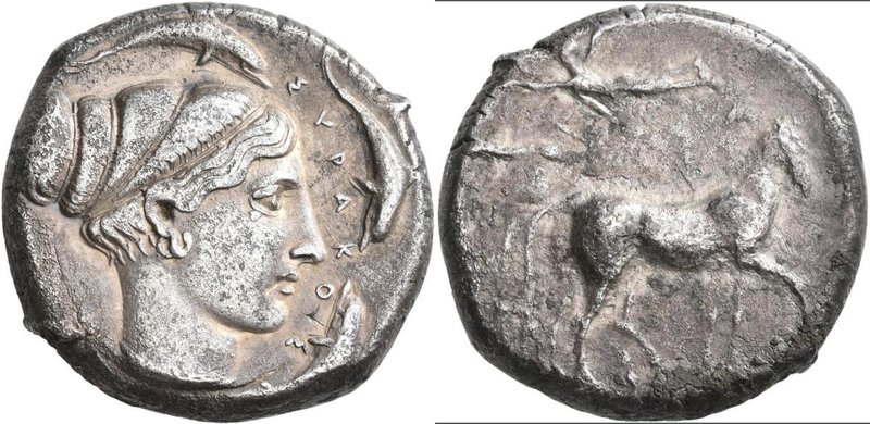 Sizilien - Städte: Siracusa: AR-Tetradrachme, ca. 485-425 v. Chr., 16,96 g, sehr...