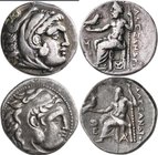 Makedonien - Könige: Alexander III. der Große 336-323 v. Chr.: Lot 2 x AR-Drachmen, 3,89/4,21g, schön-sehr schön, sehr schön.
 [taxed under margin sy...