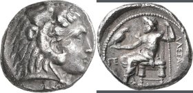 Makedonien - Könige: Alexander III., der Große 336-323 v. Chr.: AR-Tetradrachme, 16,96 g. Kopf mit Löwenhaube nach rechts/Zeus nach links thronend. Se...