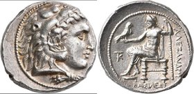 Makedonien - Könige: Alexander III., der Große 336-323 v. Chr.: AR-Tetradrachme, 17,15 g. Kopf mit Löwenhaube nach rechts/Zeus nach links thronend. Wi...