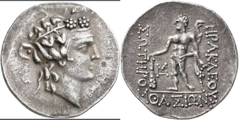 Thrakien - Städte: Thasos: Tetradrachme, 14,26 g. Kopf des Dionysos / Herakles, ...