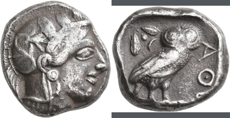 Attika: AR-Tetradrachme, ca. 479-404 v. Chr., Athen, 16,74 g. Athenakopf nach re...