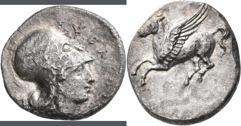 Korinth: AR-Stater, ca. 375-300 v. Chr., 7,5 g, sehr schön.
 [taxed under margi...