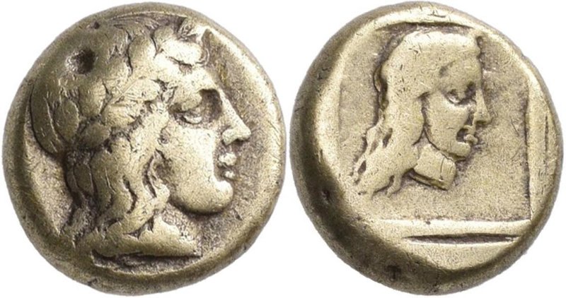 Lesbos: Mytilene, Elektron-Hekte ca. 412-378 v. Chr., 2,5 g, blasses Gold, sehr ...