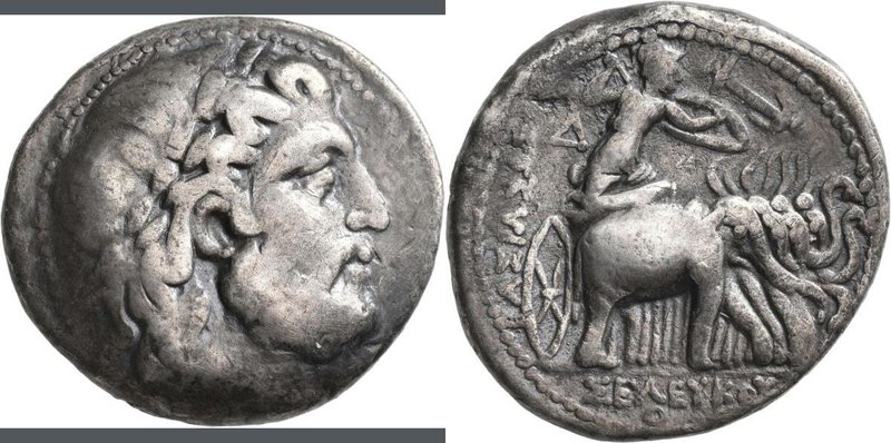 Syrien: Seleukos I. 312-280: AR-Tetradrachme, 16,65 g. Zeuskopf nach rechts // A...