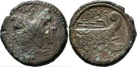 Pompeius Magnus Pius (45 v.Chr.): Æ As, Mzst. Sizilien oder Spanien, 30,5 mm, 23,62 g, schön.
 [taxed under margin system]