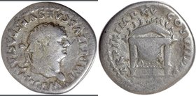 Titus (69 - 79 - 81): 79-81 nach Christus, Denar mit Kopfbild seines Vaters Vespasian in sehr schöner Erhaltung.
 [taxed under margin system]