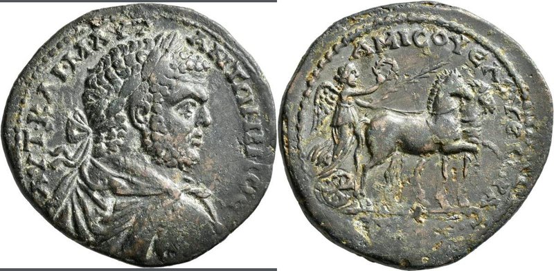 Caracalla (196 - 198 - 217): Amisos in Pontos, Æ Sesterz (sestertius). Geprägt 2...