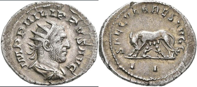Philippus I. Arabs (244 - 249): AR-Antoninian, 4,02 g, Kampmann 74.22.3, Cohen 1...
