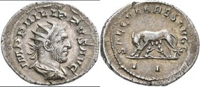 Philippus I. Arabs (244 - 249): AR-Antoninian, 4,02 g, Kampmann 74.22.3, Cohen 178, Schrötlingsfehler, sehr schön-vorzüglich.
 [taxed under margin sy...