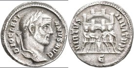 Diocletian (284 - 305): Argenteus, VIRTVS MILITIVM, 2,19 g, Kampmann 119.78, sehr schön.
 [taxed under margin system]