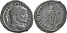Diocletian (284 - 305): Æ-Nummis, SALVIS AVGG ET CAESS FEL KART, 8,88 g, g, Kampmann 119.92, fast vorzüglich.
 [taxed under margin system]
