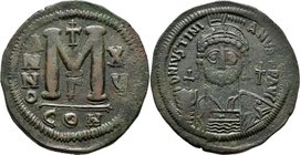 Iustinianus I. (527 - 565): AE-Follis, Anno XV, 40,5 mm, 22 g, Sommer 4.20, Sear 163, sehr schön.
 [taxed under margin system]