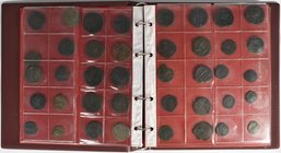 Antike: Album mit ca. 160 Æ-Münzen des 4. Jhd. v.Chr. bis in die byzantinische Zeit, dabei einige interessante Griechen, Provinzialrömer, spätantike K...