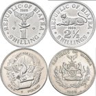 Nigeria: Biafra: Lot 3 Münzen 1969: S Shilling, 2½ Shilling, 1 Pound. KM# 2, 4 und 6.
 [taxed under margin system]