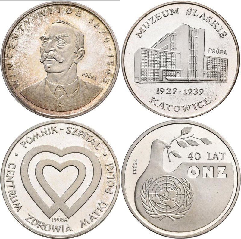 Polen: Lot 6 Münzen: 1.000 Zlotych PROBA 1984-1987: Wincenty Witos, KM# PR 505, ...