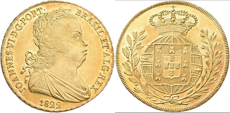 Portugal: Joao VI. 1816-1822: 1 Peca (6400 Reis) 1822, 14,22 g, Friedberg 128, S...
