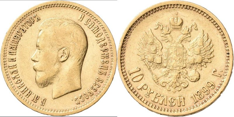 Russland: Nikolaus II. 1894-1917: 10 Rubel 1899, KM Y# 64, Friedberg 179. 8,61 g...