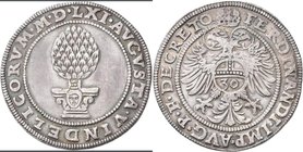 Altdeutschland und RDR bis 1800: Augsburg: ½ Guldentaler zu 30 Kreuzer 1561, 11,88 g, mit Titel Ferdinand I., Stadtpyr / Gekrönter Doppeladler, Avers ...
