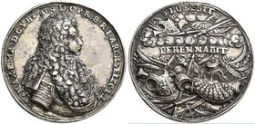 Altdeutschland und RDR bis 1800: Bayern, Maximilian II. Emanuel 1679-1726: Silbergußmedaille 1688, von J. J. Le Blanc, auf die Einnahme von Belgrad. A...