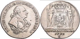 Altdeutschland und RDR bis 1800: Brandenburg in Franken, Friedrich Wilhelm II. 1791-1797: Gulden 1792. Mzst. Schwabach, 14,56 g. Slg. Wilmersdörffer 1...
