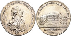 Altdeutschland und RDR bis 1800: Brandenburg-Ansbach, Christian Friedrich Karl Alexander 1757-1791: Silbermedaille 1767, Stempel von Johann Samuel Göt...
