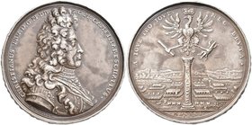 Altdeutschland und RDR bis 1800: Brandenburg-Bayreuth, Christian Ernst 1655-1712: Silbermedaille 1691 von P.H. Müller, auf seine Generalfeldmarschallw...