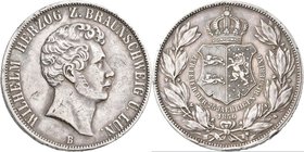Altdeutschland und RDR bis 1800: Braunschweig, Wilhelm 1831-1884: 2 Taler 1856 B (3½ Gulden Vereinsmünze) zum 25jährigen Regierungsjubiläum des Herzog...