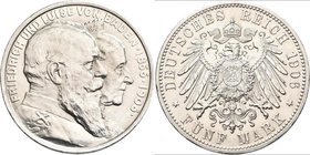 Baden: Friedrich I. 1852-1907: 5 Mark 1906, Goldene Hochzeit, Jaeger 35, AKS 35, min. Randfehler, vorzüglich+.
 [taxed under margin system]