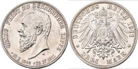 Schaumburg-Lippe: Georg 1893-1911: 3 Mark 1911 A, auf seinen Tod, Jaeger 166, vorzüglich.
 [taxed under margin system]