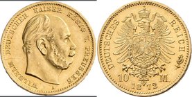 Preußen: Wilhelm I. 1861-1888: 10 Mark 1872 A, Jaeger 242. 3,98 g, 900/1000 Gold. Vorzüglich.
 [plus 0 % VAT]