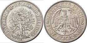 Weimarer Republik: 5 Reichsmark 1932 E, Eichbaum, Jaeger 331, sehr schön.
 [taxed under margin system]