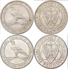 Weimarer Republik: Lot 2 Münzen: 3 Reichsmark 1930 E, Rheinland-Räumung, Jaeger 345 + 5 Reichsmarks 1930 E, Rheinland-Räumung, Jaeger 346, beide sehr ...
