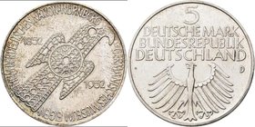 Bundesrepublik Deutschland 1948-2001: 5 DM 1952 D, Germanisches Museum, Jaeger 388. Kratzer, sehr schön.
 [taxed under margin system]