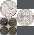 Bundesrepublik Deutschland 1948-2001: 5 DM 1957 J, Freiherr von Eichendorff, Jaeger 391, winzige Kratzer, vermutlich zaponiert, sonst sehr schön - vor...