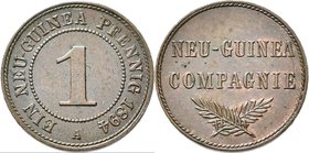 Deutsch-Neuguinea: 1 Neu-Guinea Pfennig 1894 A, Jaeger 702, feine Patina, vorzüglich.
 [taxed under margin system]