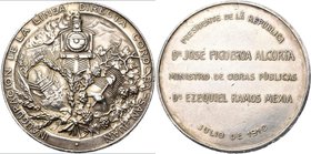 Medaillen alle Welt: Argentinien: Silbermedaille 1910, Stempel von J. M. Lubary, auf die Einweihung der Bahnstrecke Cordoba nach San Juan in Anwesenhe...