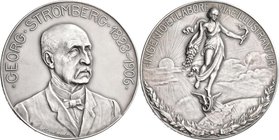 Medaillen alle Welt: Finnland: Silbermedaille 1903 von Munsterhjelm, auf den Ingenieur und Militär Georg Strömberg (1823-1906), 55,4 mm, 68,3 g, Rands...
