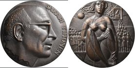 Medaillen alle Welt: Finnland: Bronzemedaille 1985 von Kauko Räsänen, auf den 70. Geburtstag von Sakari Timonen (1915-2016), Mediziner und Professor a...