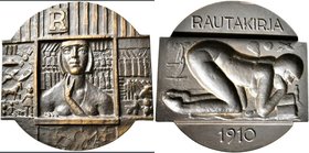 Medaillen alle Welt: Finnland: 3-teilige Bronzemedaille 1985 von Kauko Räsänen, auf das finnische Unternehmen ”RAUTAKIRJA”, 80 mm, ca. Gesamtgewicht 1...