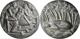 Medaillen alle Welt: Finnland: Bronzeguss-Medaille 1987 von Kauko Räsänen, der Gilde für Medaillenkunst in Finnland. Der Traum des Mädchens NEIDON UNI...