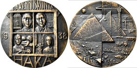 Medaillen alle Welt: Finnland: Bronzemedaille 1988 von Kauko Räsänen, auf den 50. Jahrestag der Gründung der Baufirma Rakennuskunta Haka, 80 mm. 375 g...