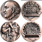 Medaillen alle Welt: Finnland: Zweiteilige Bronzemedaille 1990 von Kauko Räsänen, auf den 60. Geburtstag von Josef Hackl (1930-2017), deutscher Numism...