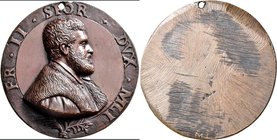 Medaillen alle Welt: Italien-Mailand, Francesco II. Sforza 1521-1535: Einseitige Bronzegußmedaille o. J. (17./18. Jhd), Brustbild nach rechts / FR II ...