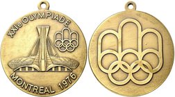 Medaillen alle Welt: Kanada/Montreal: XXI. Olympische Sommerspiele 1976. Bronzemedaille 1976, unsigniert, für Teilnehmer. Av: Ansicht des Olympiastadi...