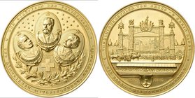 Medaillen alle Welt: Schweiz/Basel: Bronzemedaille 1892, von B.Ammann-Kienast, feuervergoldet, auf die 500-Jahrfeier der Vereinigung von Groß- und Kle...