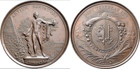 Medaillen alle Welt: Schweiz/Genf: Bronzene Prämienmedaille 1822 von L. Fournier, 59,5 mm, 98,35 g, Schweizer Medaillen 1615, minimale Randunebenheite...