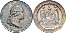 Medaillen Deutschland: Brandenburg-Preußen, Friedrich Wilhelm III. 1797-1840: Silbermedaille 1838, von Chr. Pfeuffer, Werkstatt G. Loos, auf die 100-J...